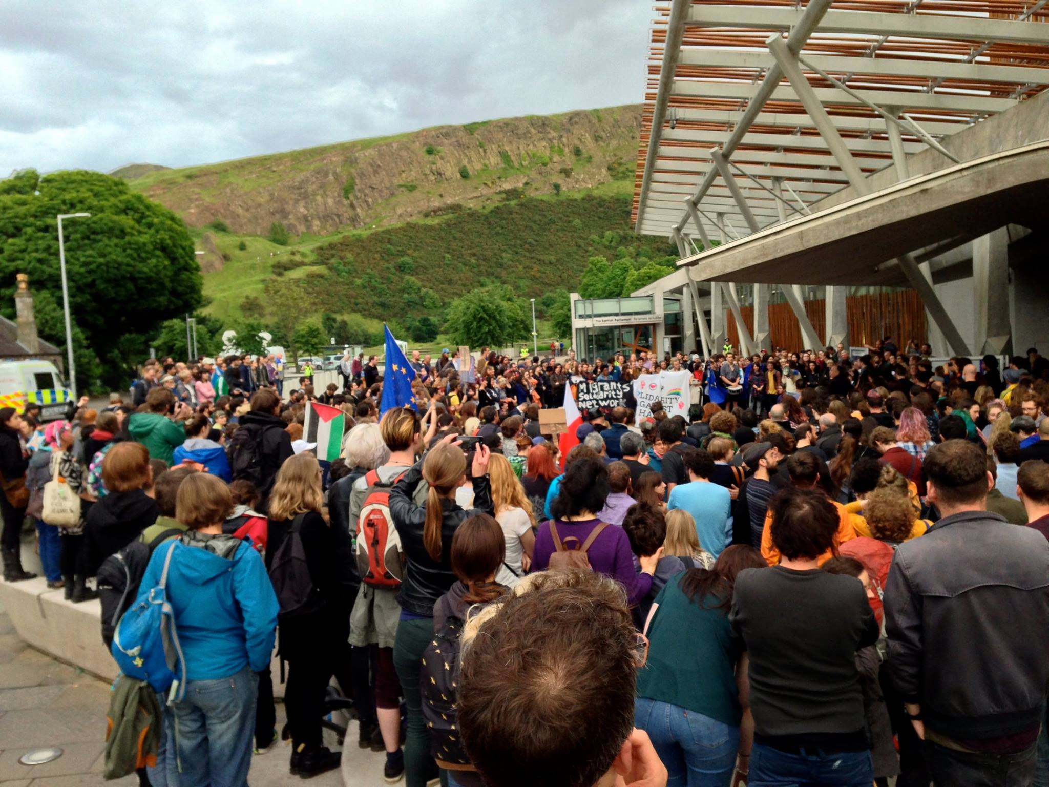 Post-Brexit protest at Edinburgh parliament
