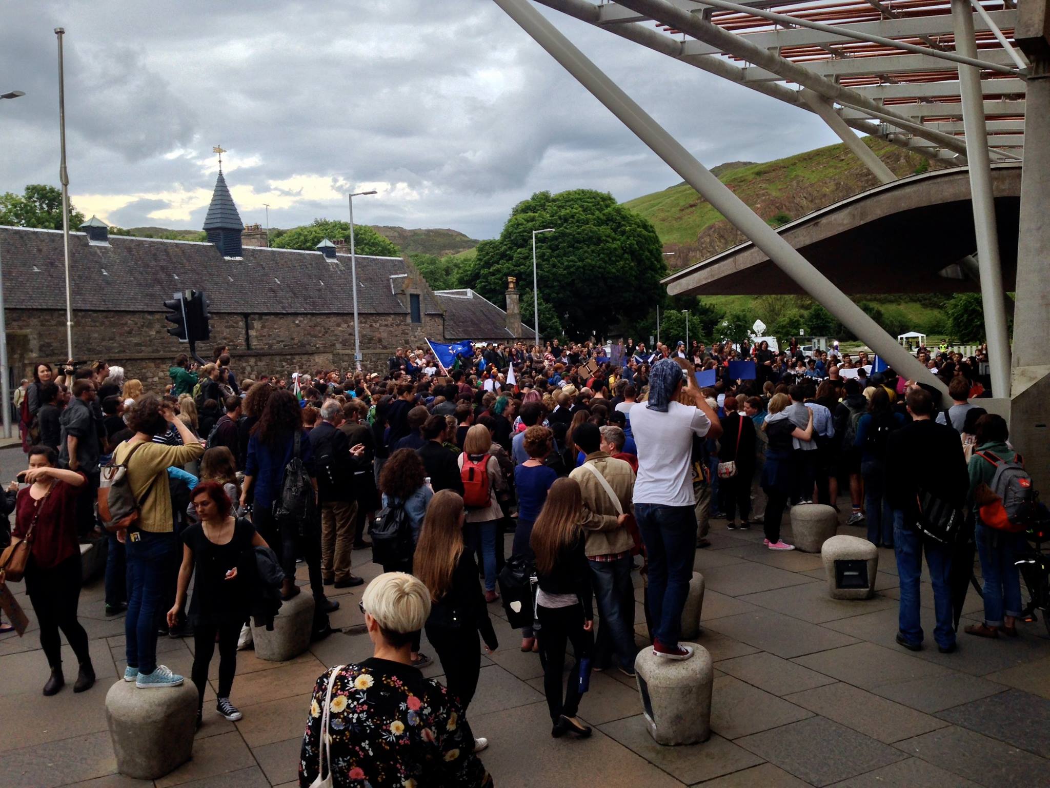 Post-Brexit protest at Edinburgh parliament