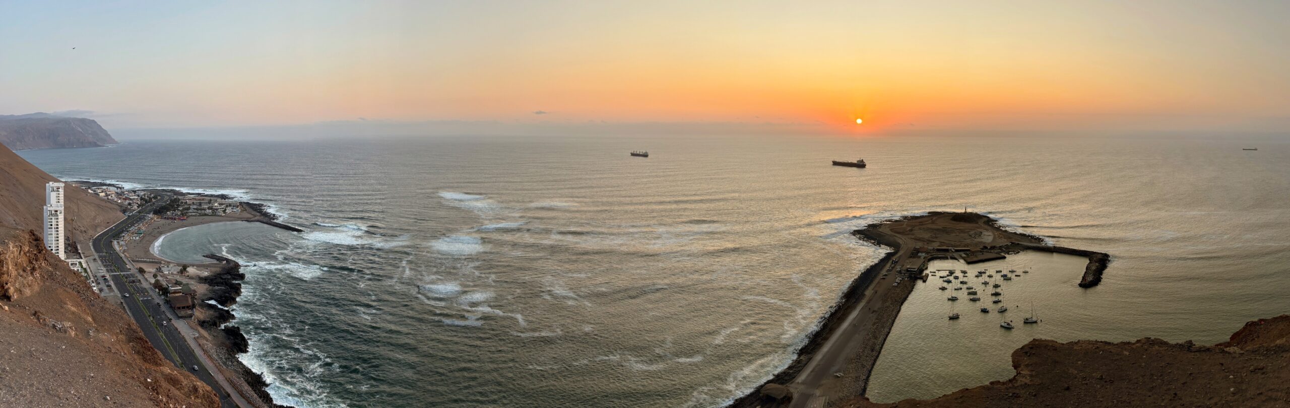 Sunset off coast of Arica